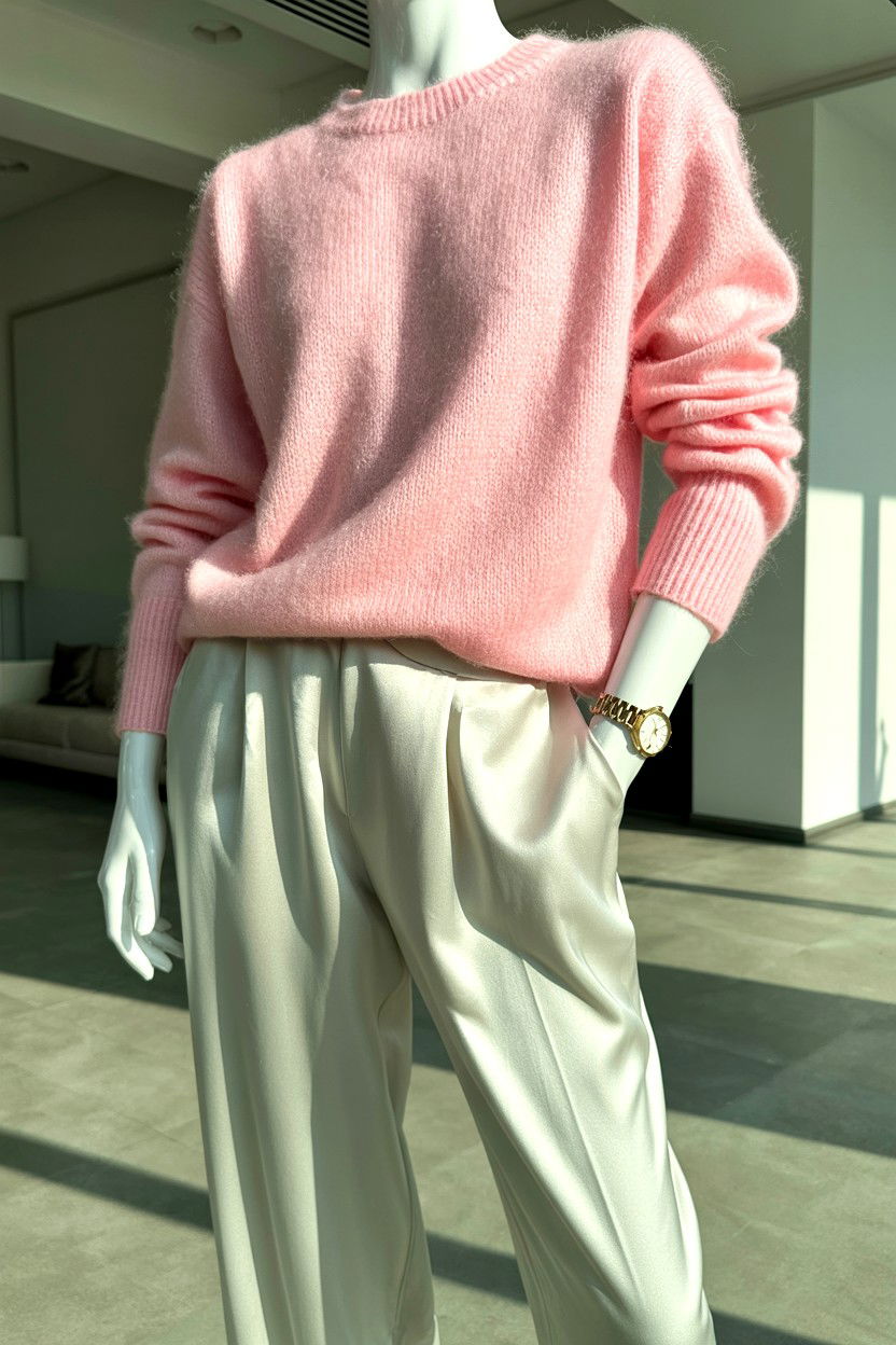 Pink Cashmere Sweater - 25 Cozy Valentine's Day Outfits