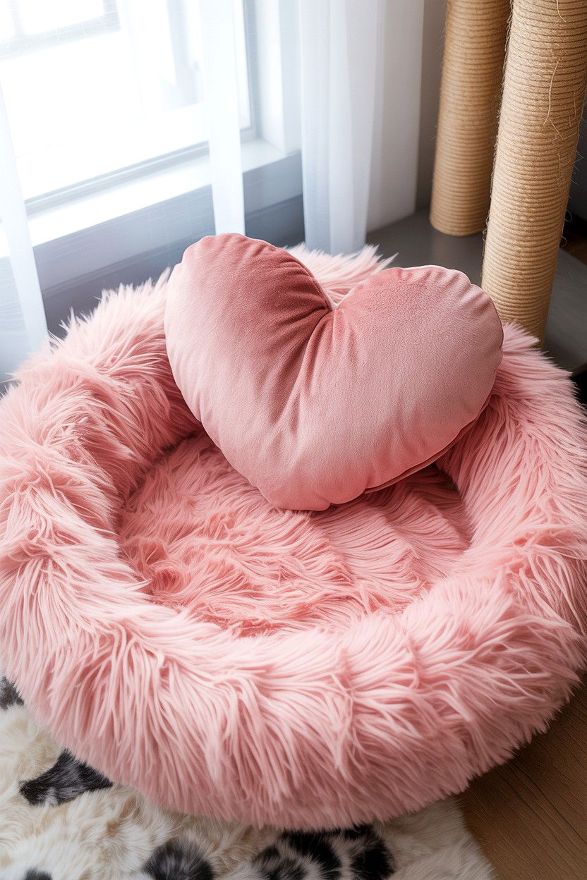 Pink Cat Bed - 25 Valentine's Day Ideas for Cats