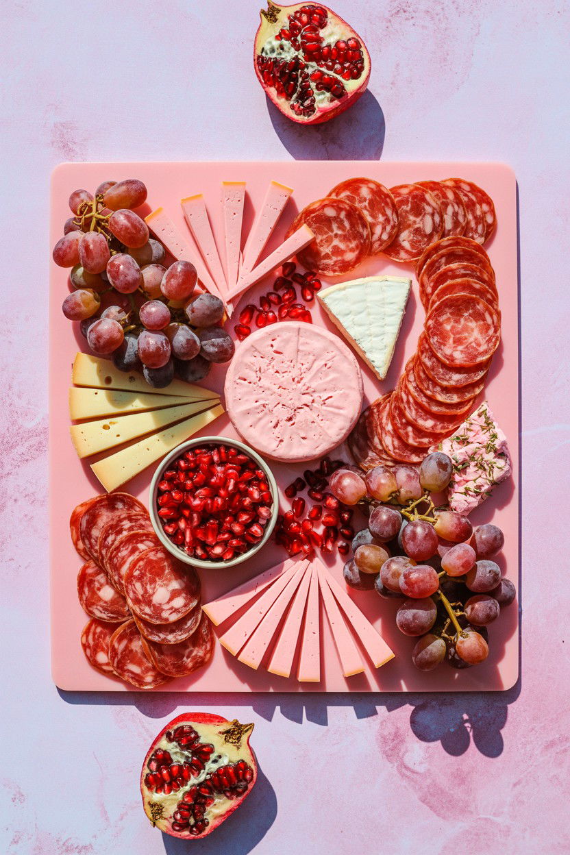 Pink Charcuterie Board - 25 Valentine's Day Lunch Surprise Ideas