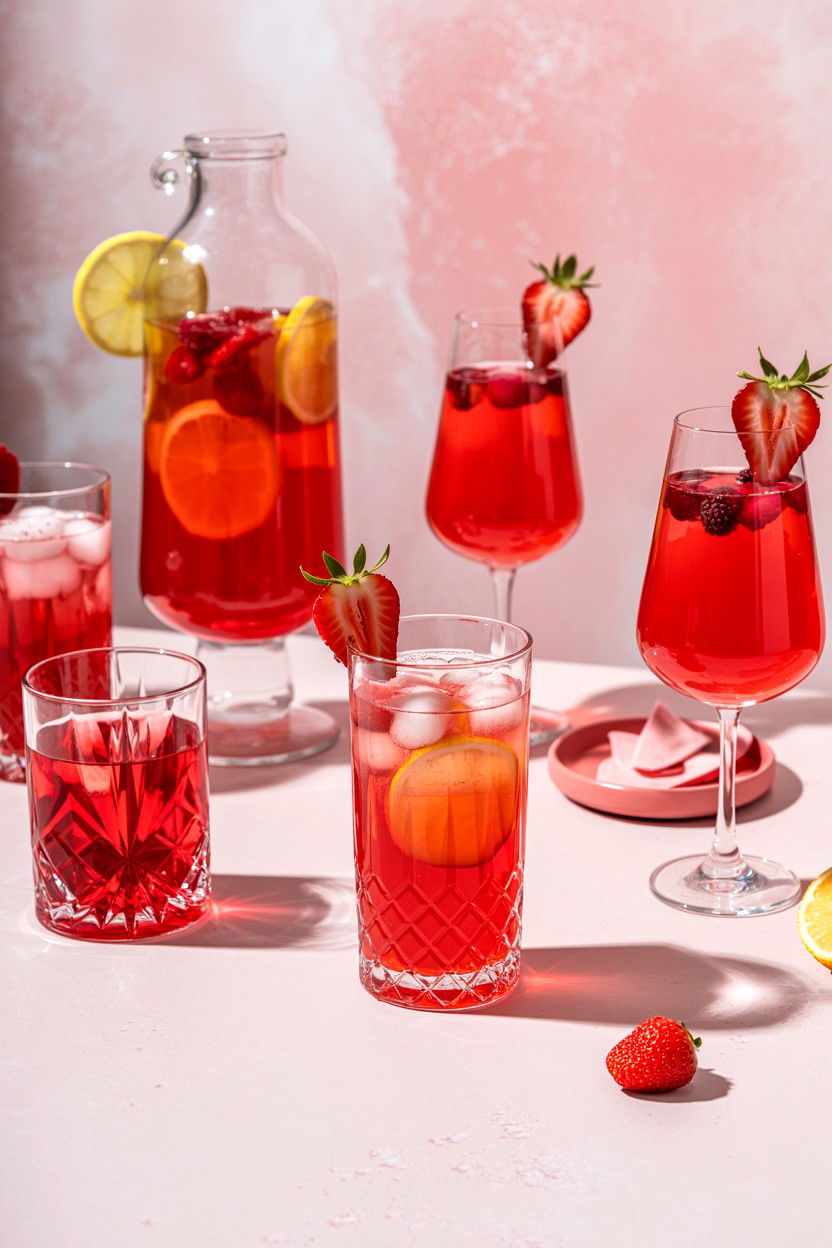 Pink Cocktail Bar - 25 Valentine's Day Party Activity Ideas