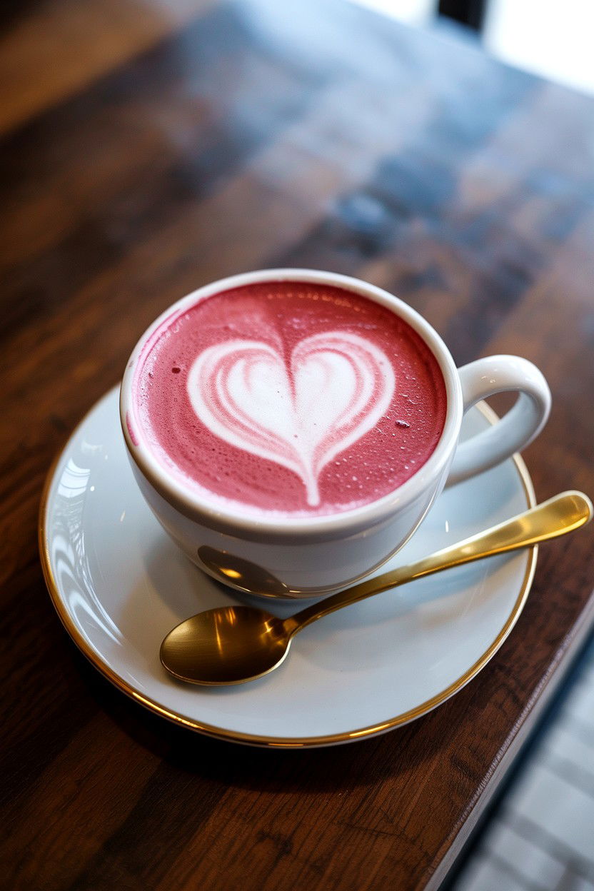 Pink Coffee Art - 25 Valentine's Day Instagram Photo Ideas
