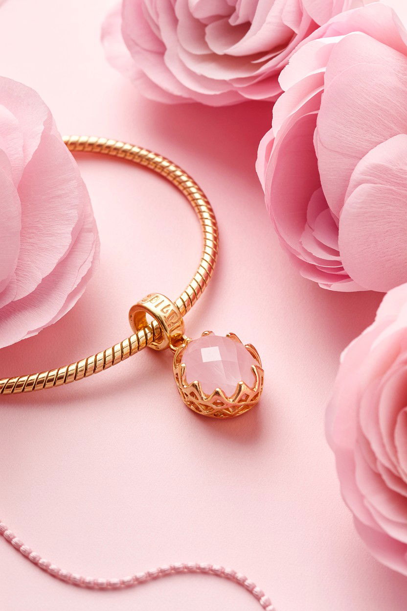 Pink Crystal Charm - 25 Valentine's Day Charm Bracelet Ideas