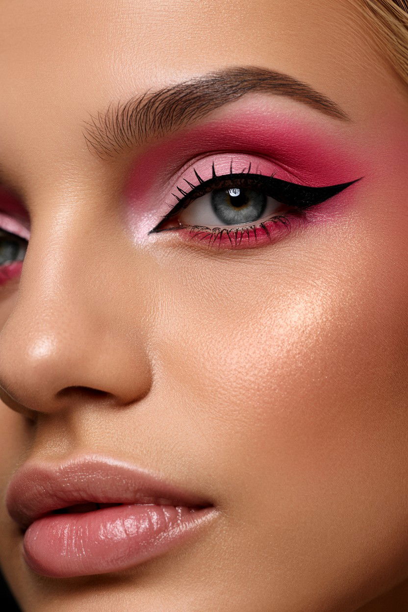 Pink Cut Crease - 25 Pink Valentine's Day Makeup Looks