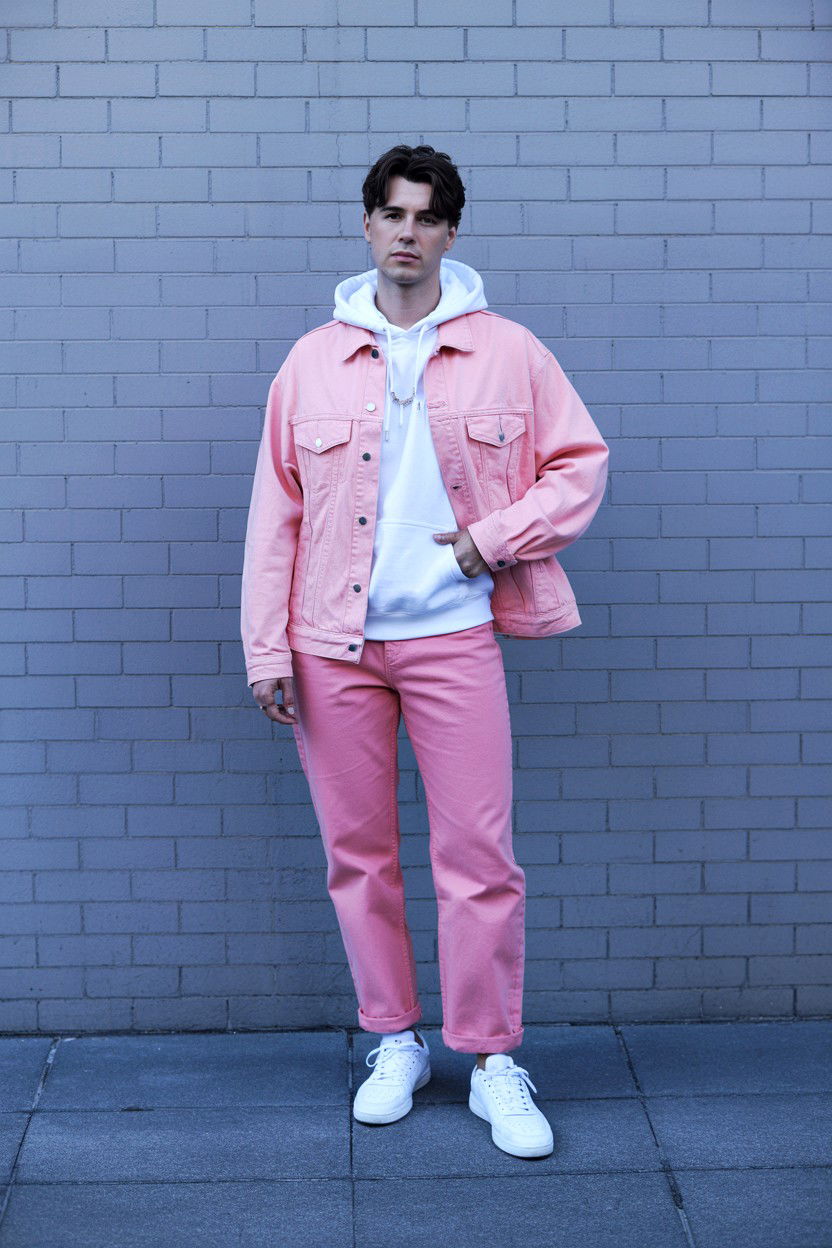 Pink Denim Jacket Outfit - 25 Valentine's Day Streetwear Outfits