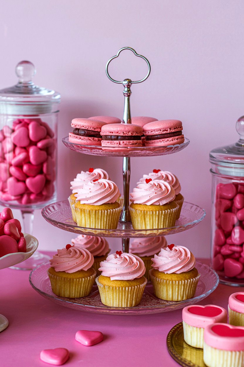 Pink Dessert Bar - 25 Valentine's Day Dinner Party Ideas