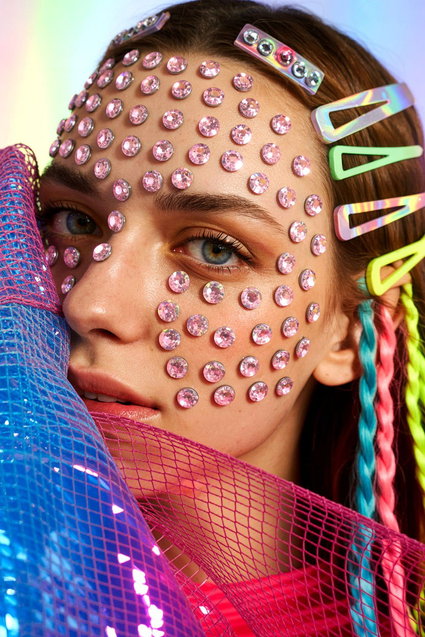 Pink Diamond Face Gems - 25 Glitter Valentine's Day Makeup Looks