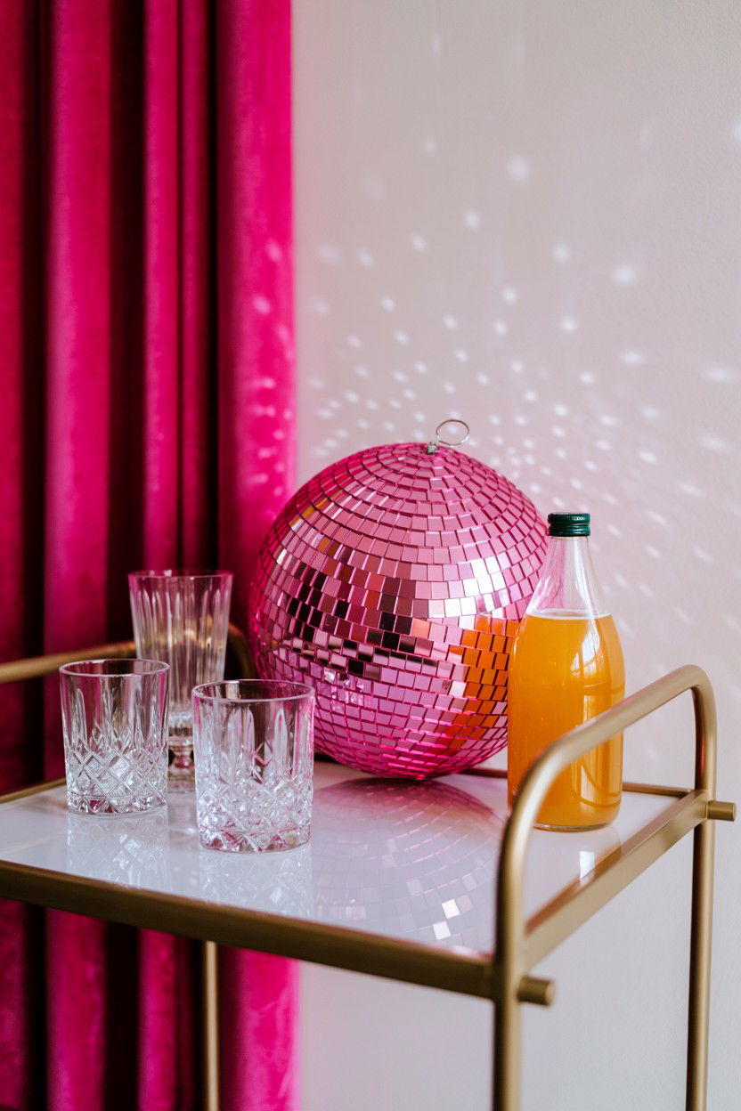Pink Disco Ball - 25 Modern Valentine's Day Decor Ideas
