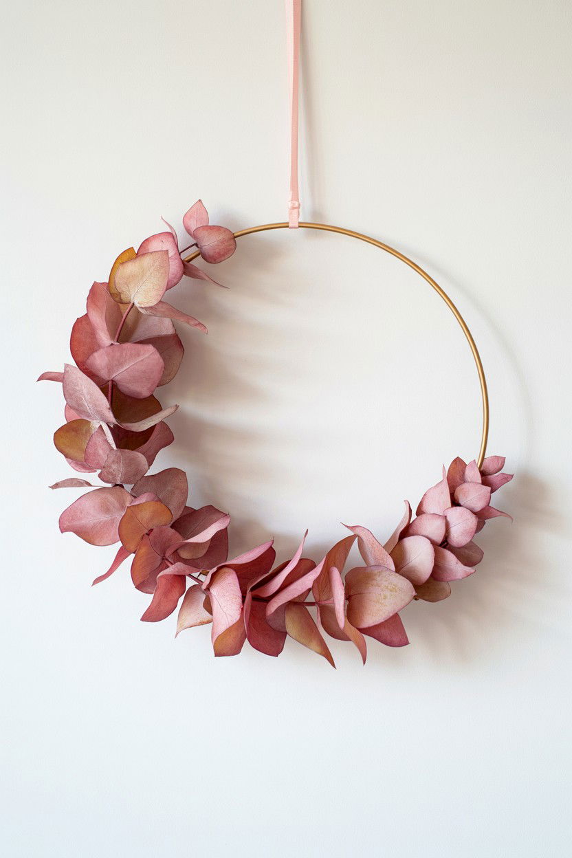 Pink Eucalyptus Wreath - 25 Pink Valentine's Day Wreath Ideas