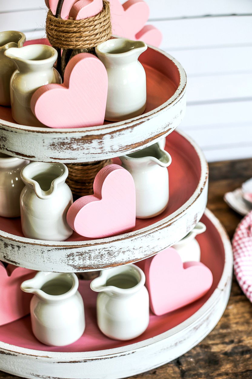 25 Pink Valentine's Day Tiered Tray Ideas for Decor