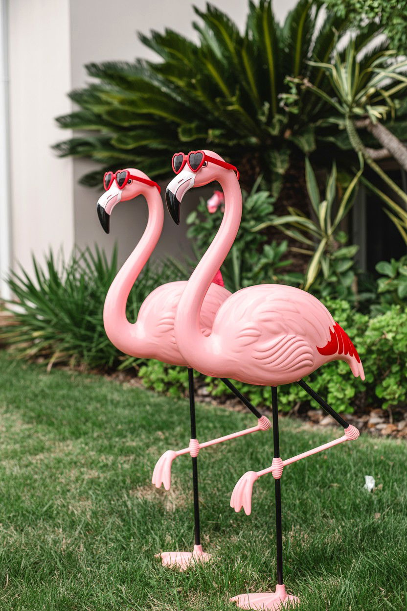 Pink Flamingo Decor - 25 Valentine's Day Yard Sign Ideas