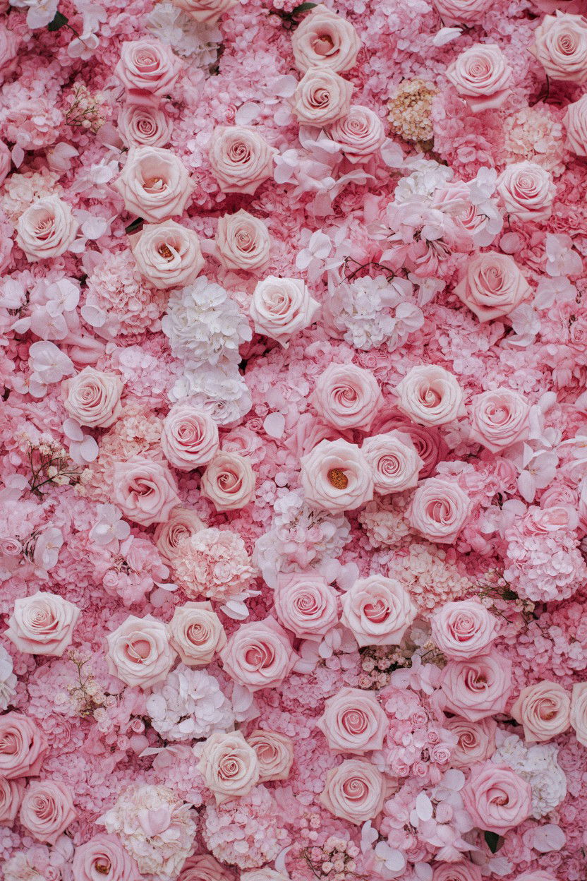 Pink Floral Backdrop - 25 Valentine's Day Wedding Photo Ideas