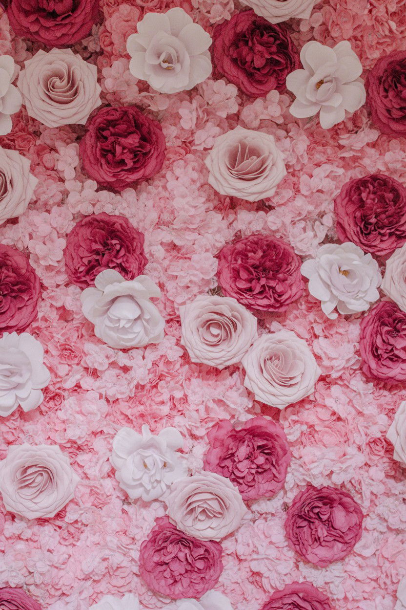 Pink Floral Wall - 25 Valentine's Day Party Decoration Ideas