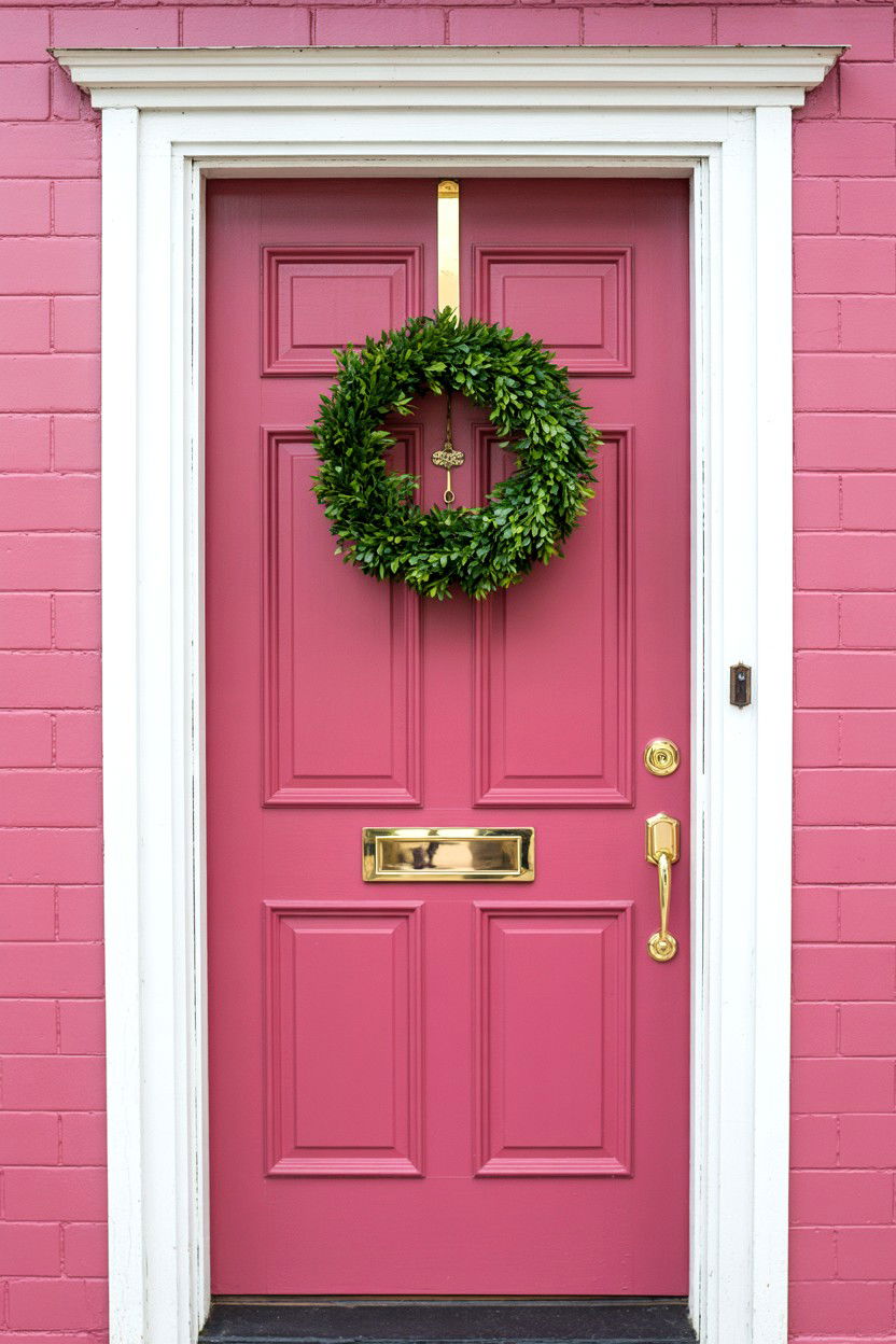 Pink Front Door Paint - 25 Valentine's Day Front Porch Decor Ideas