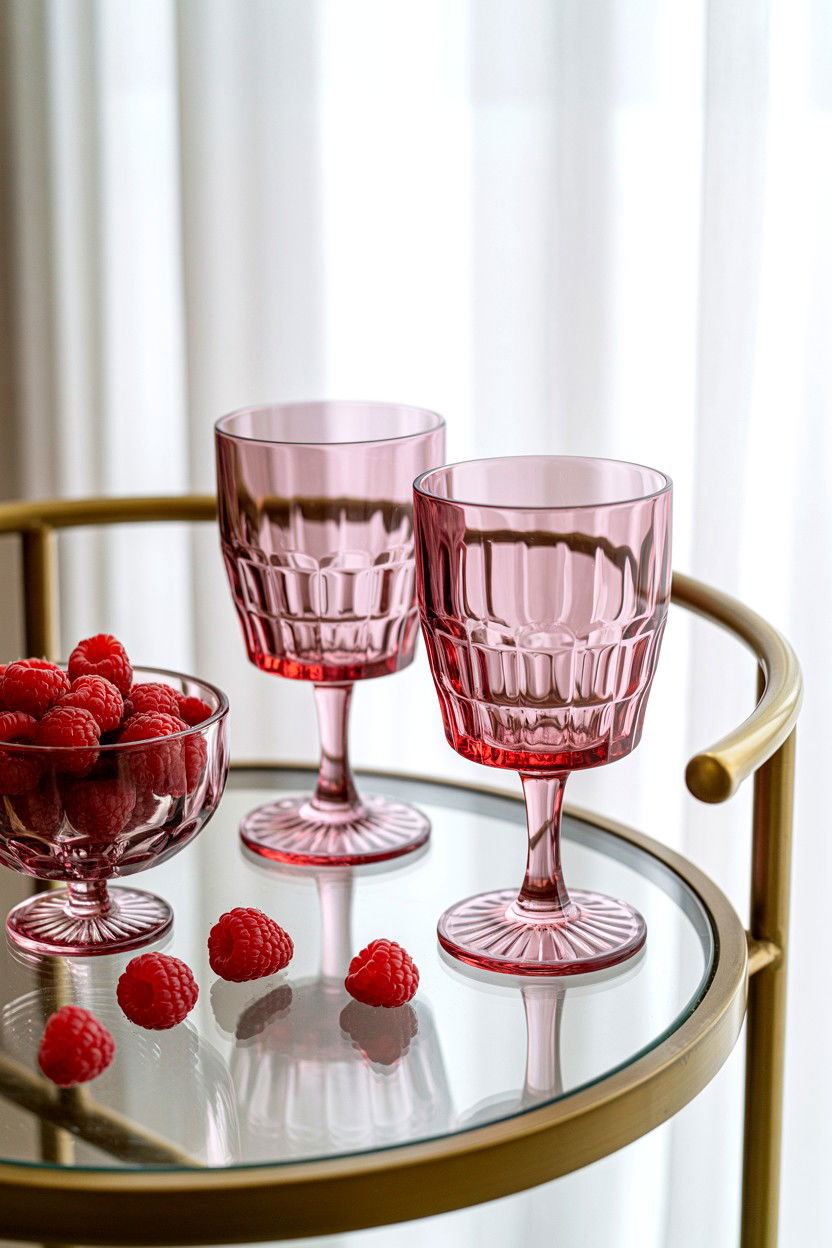 Pink Glassware Set - 25 Valentine's Day Bachelorette Party Ideas