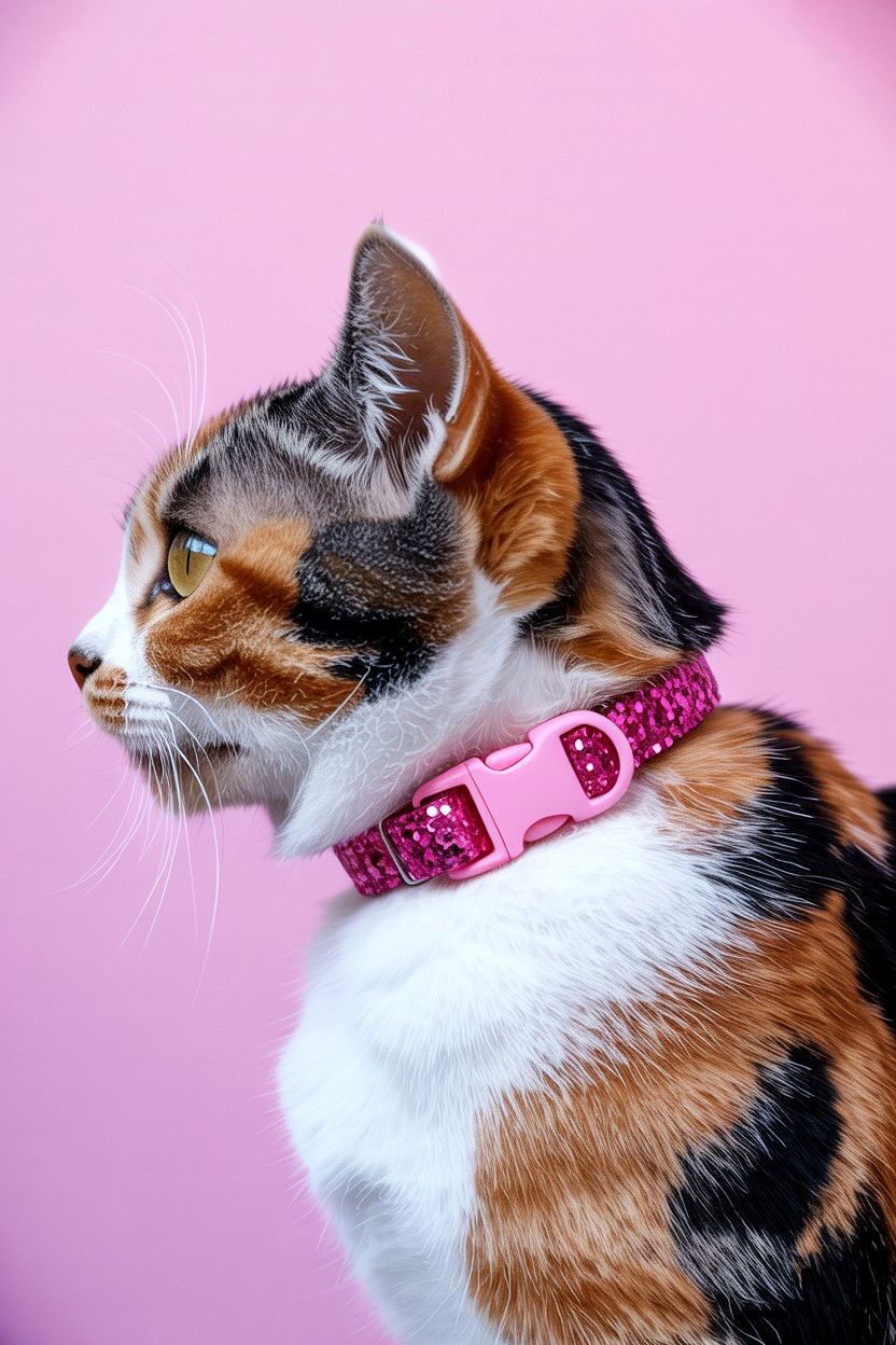 Pink Glitter Cat Collar - 25 Valentine's Day Cat Collar Ideas