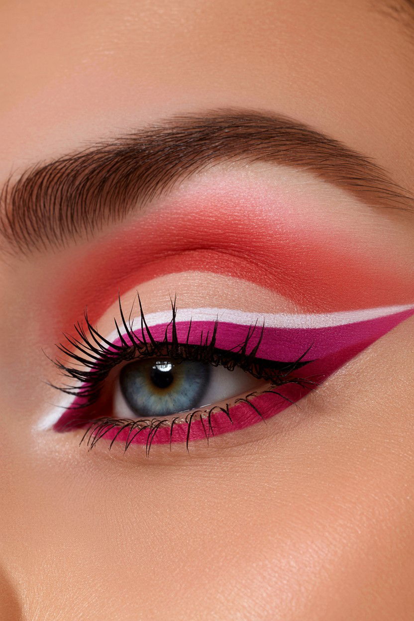 Pink Gradient Winged Liner - 25 Valentine's Day Graphic Liner Ideas