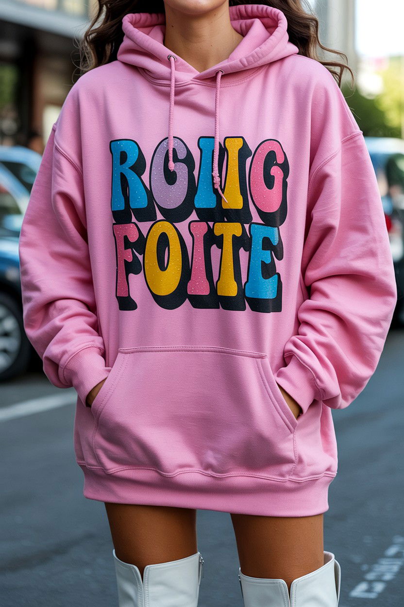 Pink Graphic Hoodie - 25 Valentine's Day Y2K Outfits