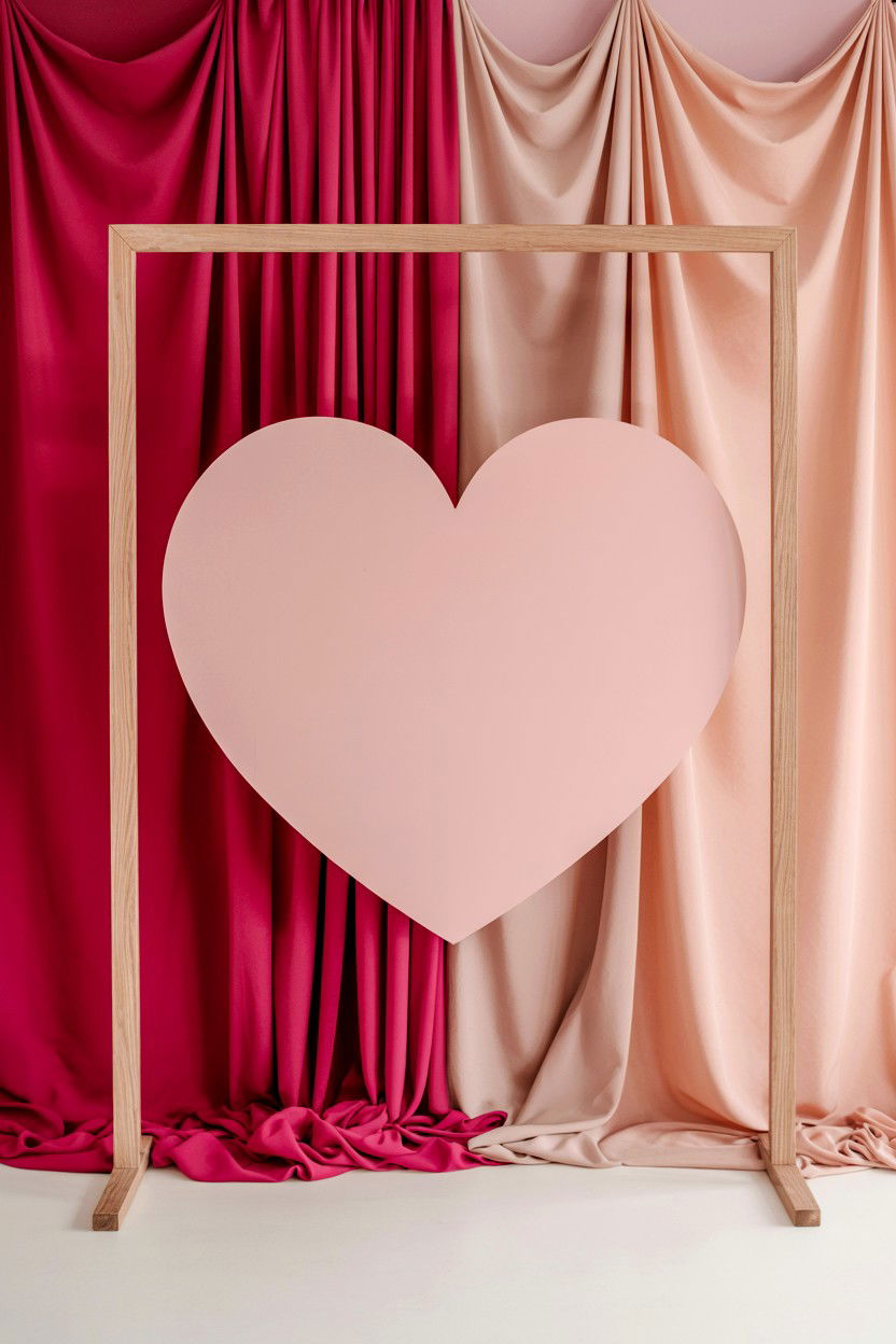 Pink Heart Backdrop - 25 Valentine's Day Wedding Decor Ideas