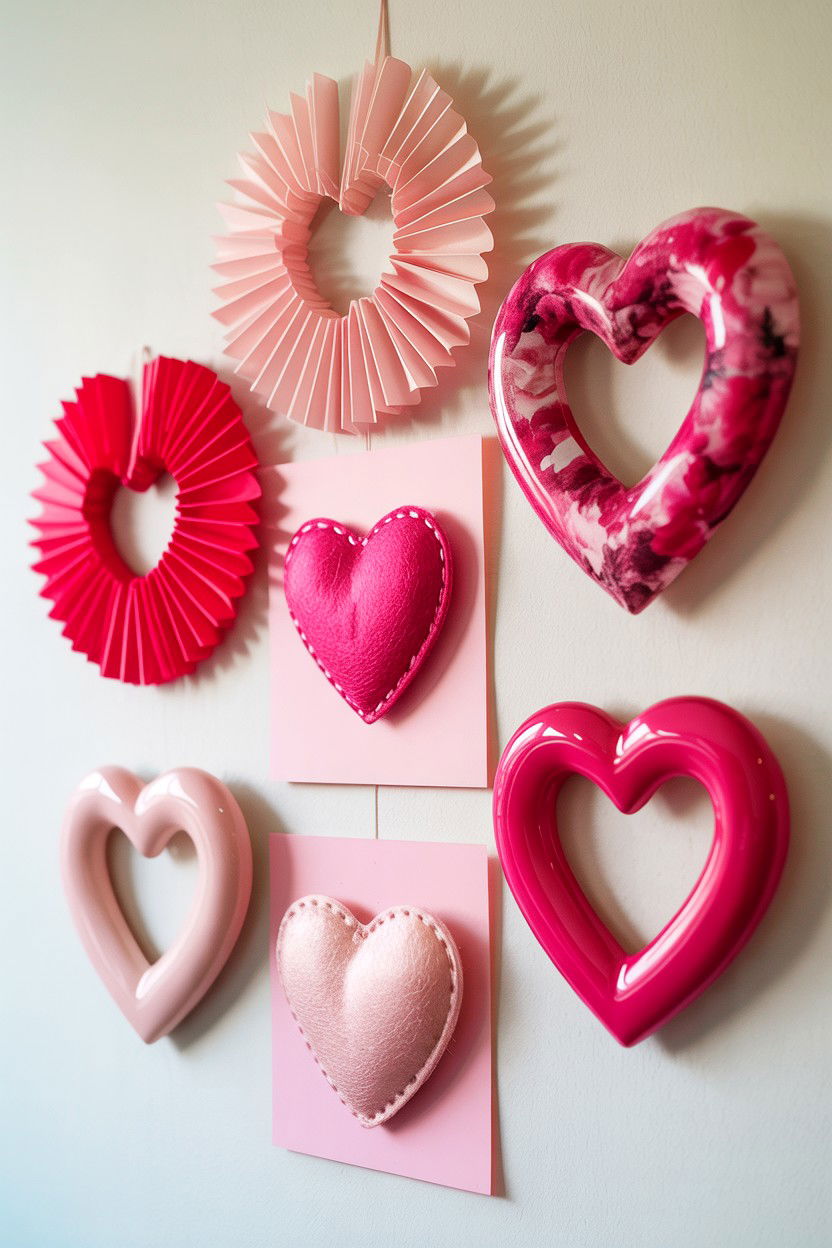 Pink Heart Wall Art - 25 Valentine's Day Gallery Wall Ideas