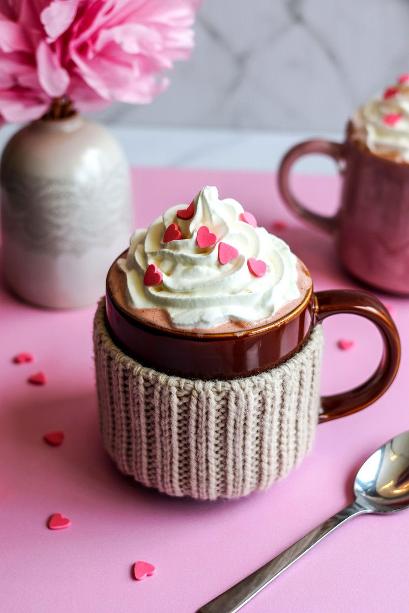Pink Hot Chocolate - 25 Valentine's Day Non Alcoholic Drink Ideas