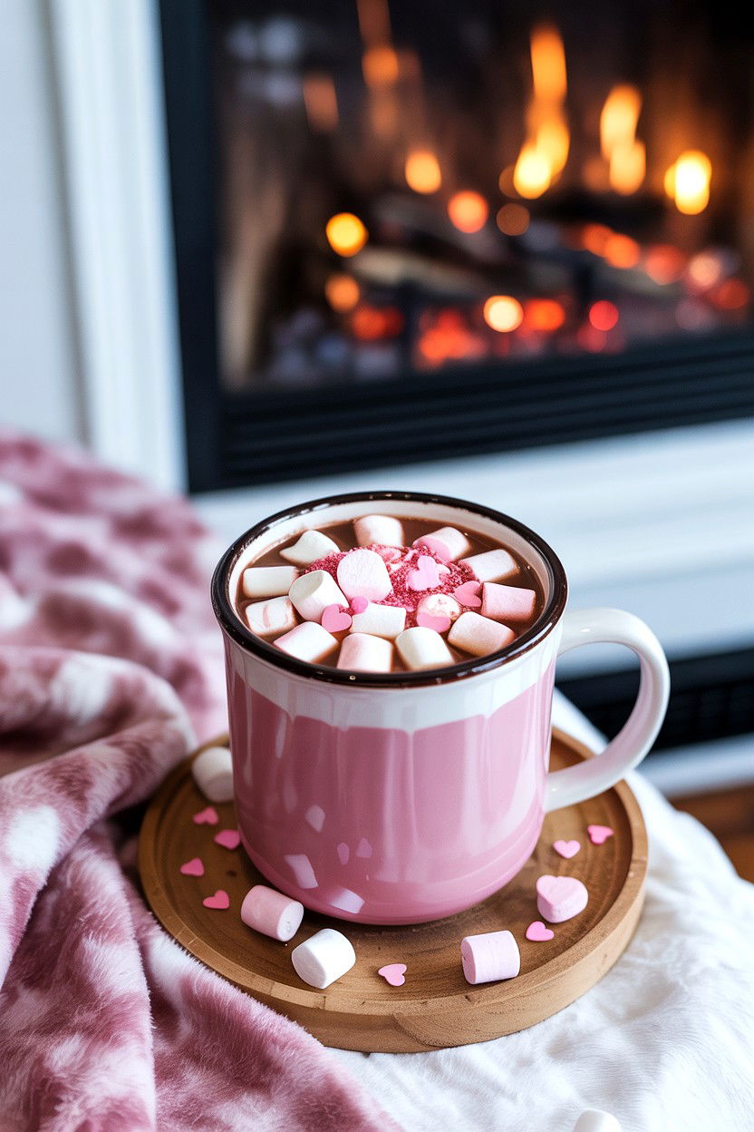 Pink Hot Chocolate - 25 Valentine's Day Pink Drink Ideas