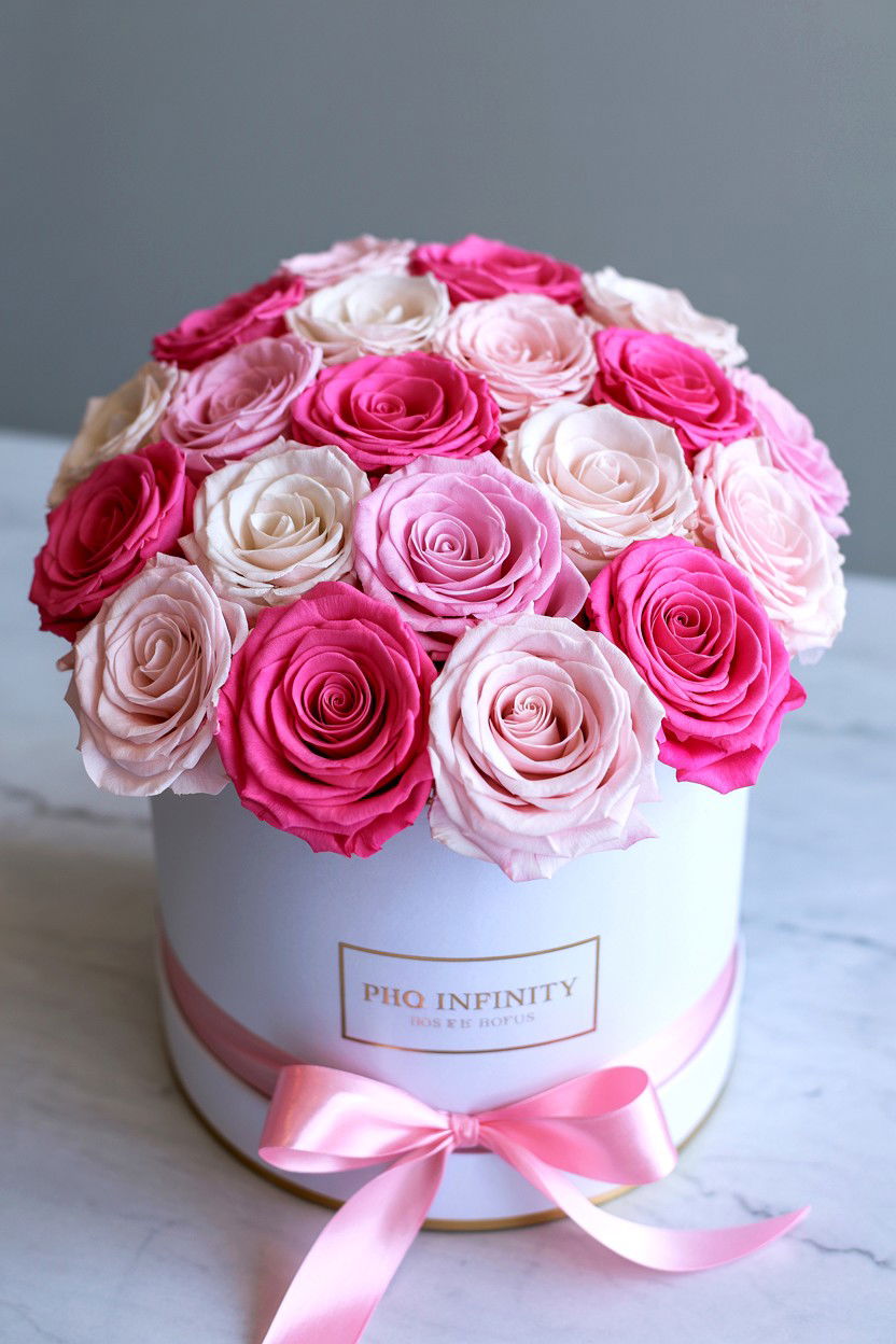 Pink Infinity Rose Bouquet - 25 Valentine's Day Infinity Rose Ideas