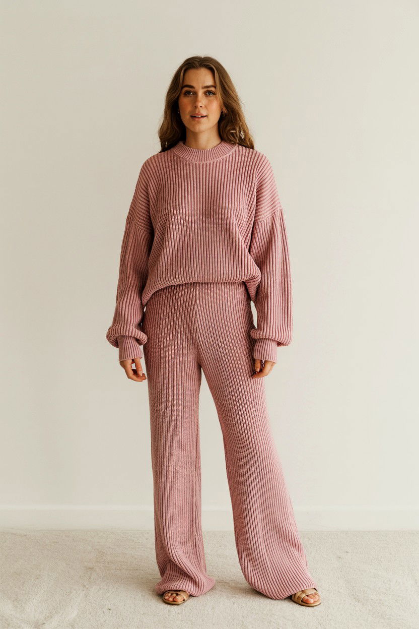 Pink Knit Co ord - 25 Valentine's Day Matching Set Ideas