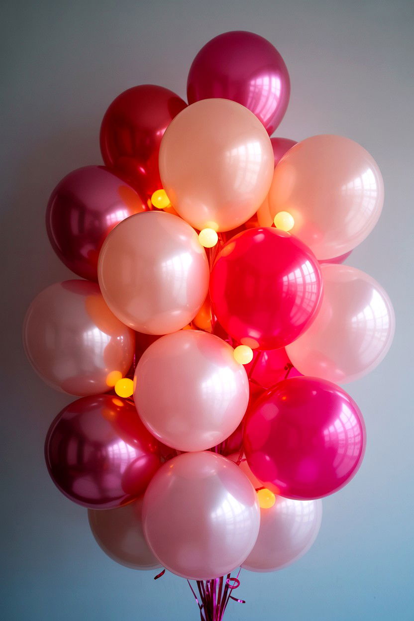 Pink LED Balloon Bouquet - 25 Valentine's Day LED Balloon Ideas