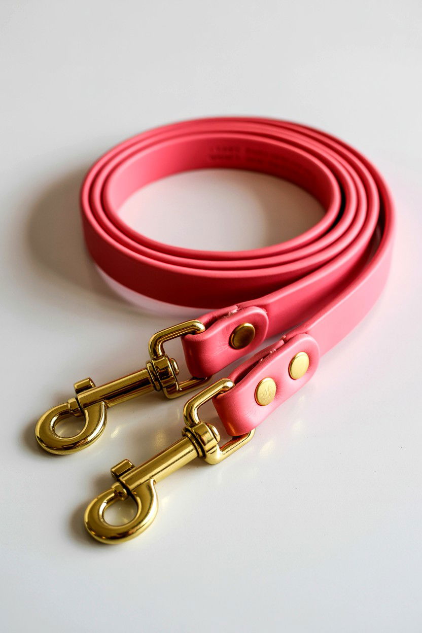 Pink Leather Dog Leash - 25 Valentine's Day Pet Gift Ideas