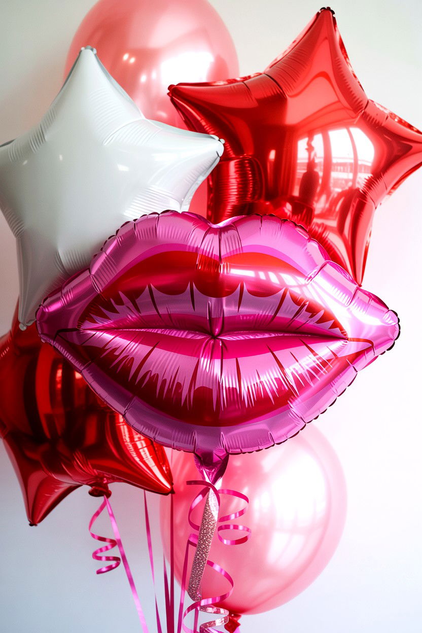 Pink Lip Foil Balloon - 25 Valentine's Day Foil Balloon Ideas