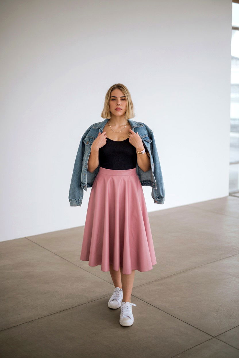 Pink Midi Skirt - 25 Cheap Valentine's Day Outfit Ideas