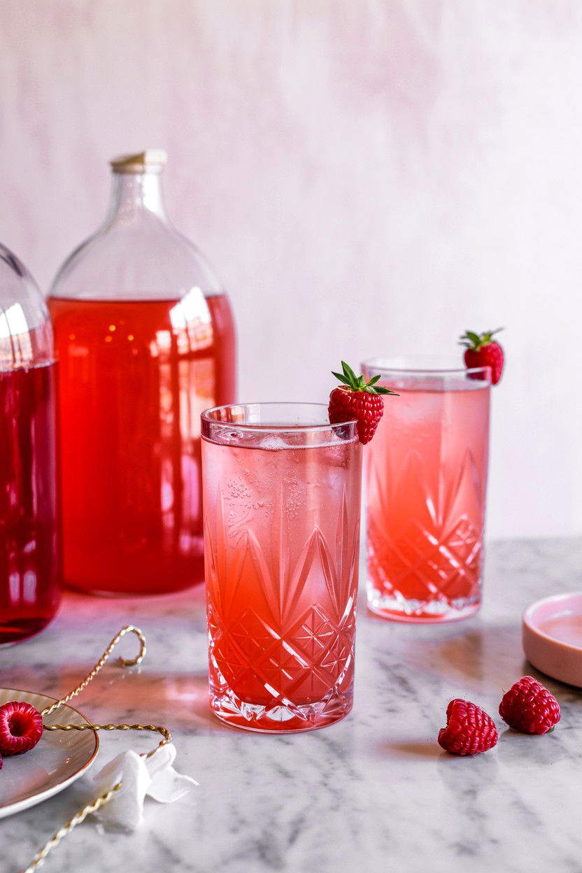 Pink Mocktail Station - 25 Valentine's Day Reception Ideas