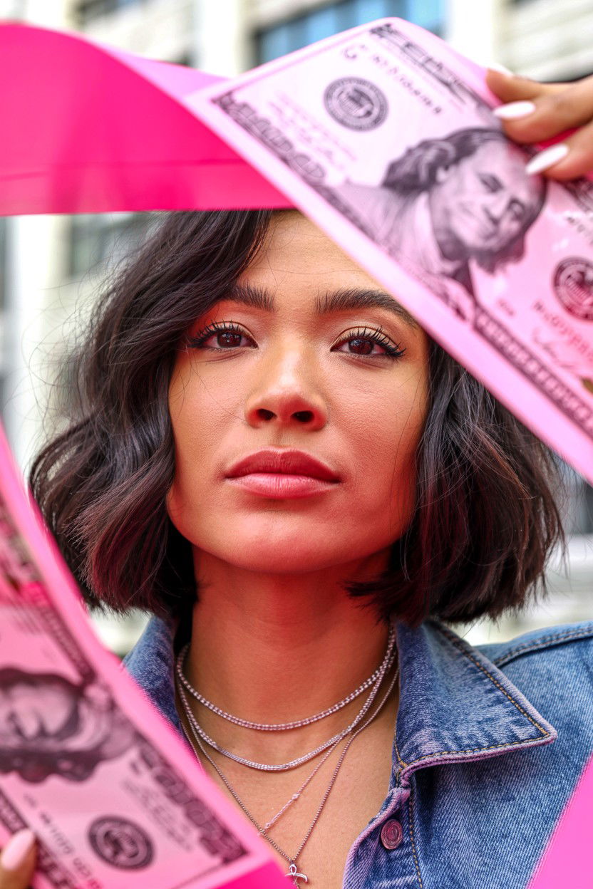 Pink Money Piece - 25 Valentine's Day Hair Color Ideas