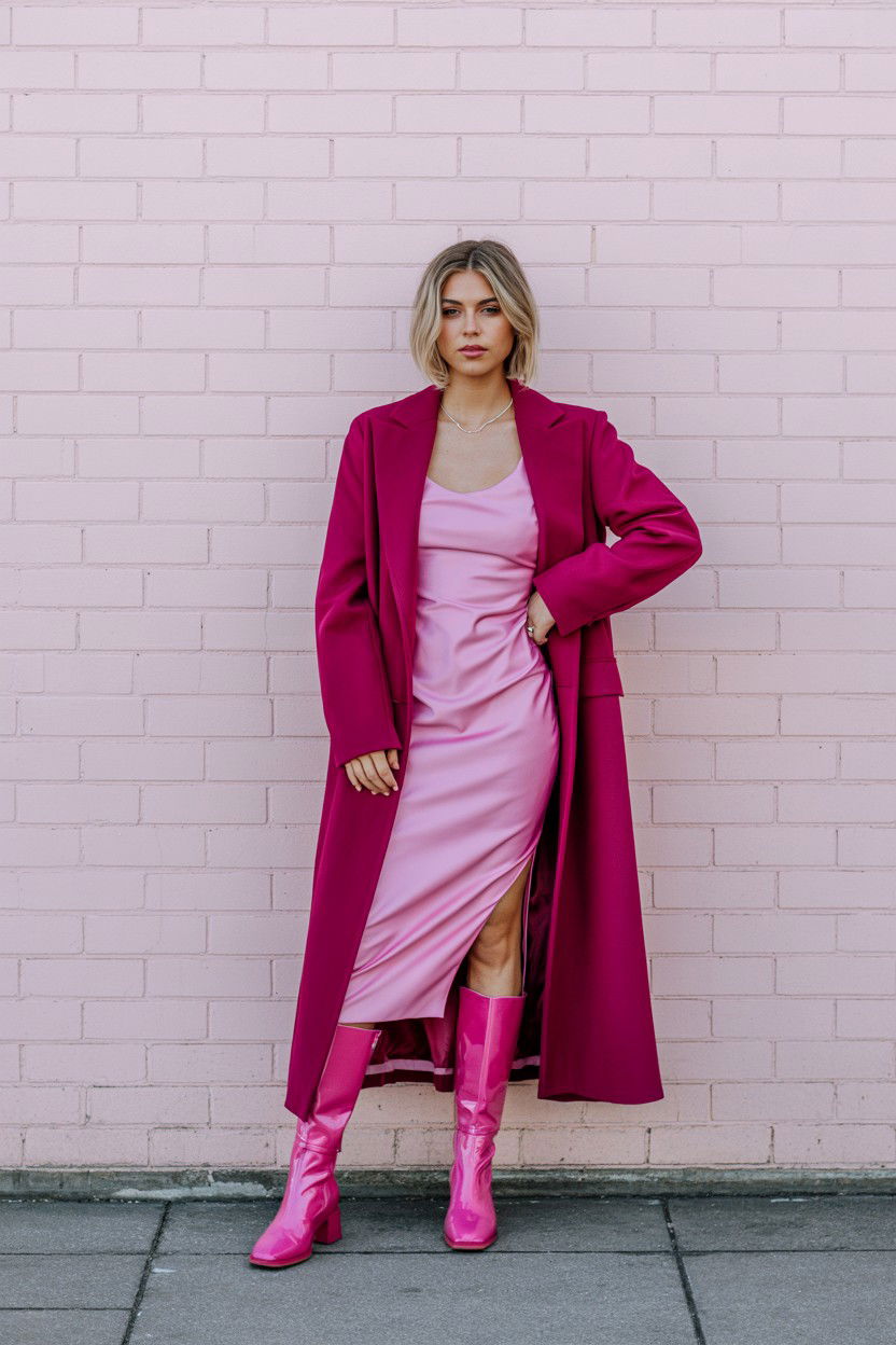 Pink Monochromatic Outfit - 25 Valentine's Day Photo Outfit Ideas