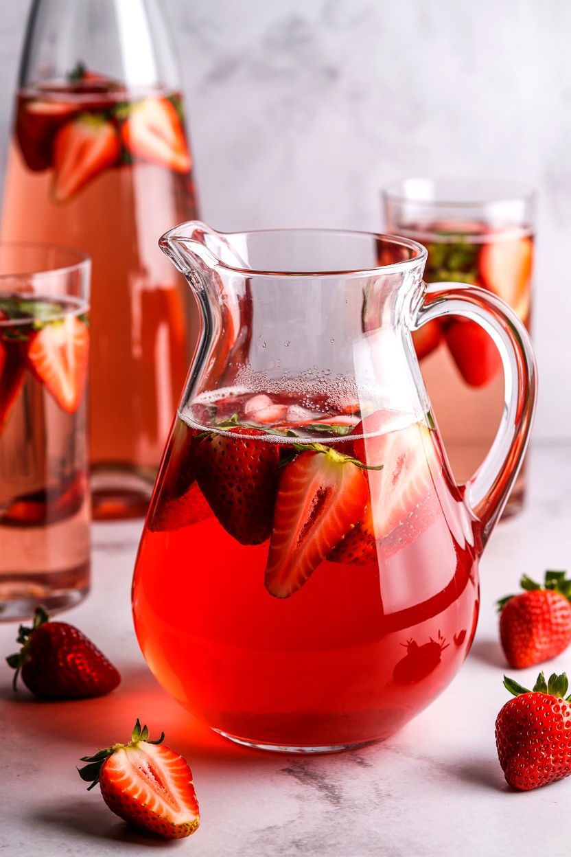 Pink Moscato Sangria - 25 Valentine's Day Sangria Ideas