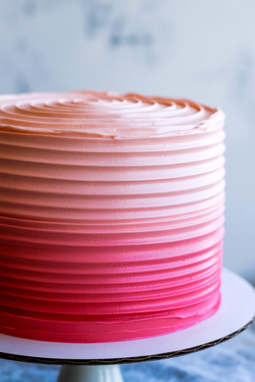 Pink Ombre Cake - 25 Valentine's Day Engagement Party Ideas