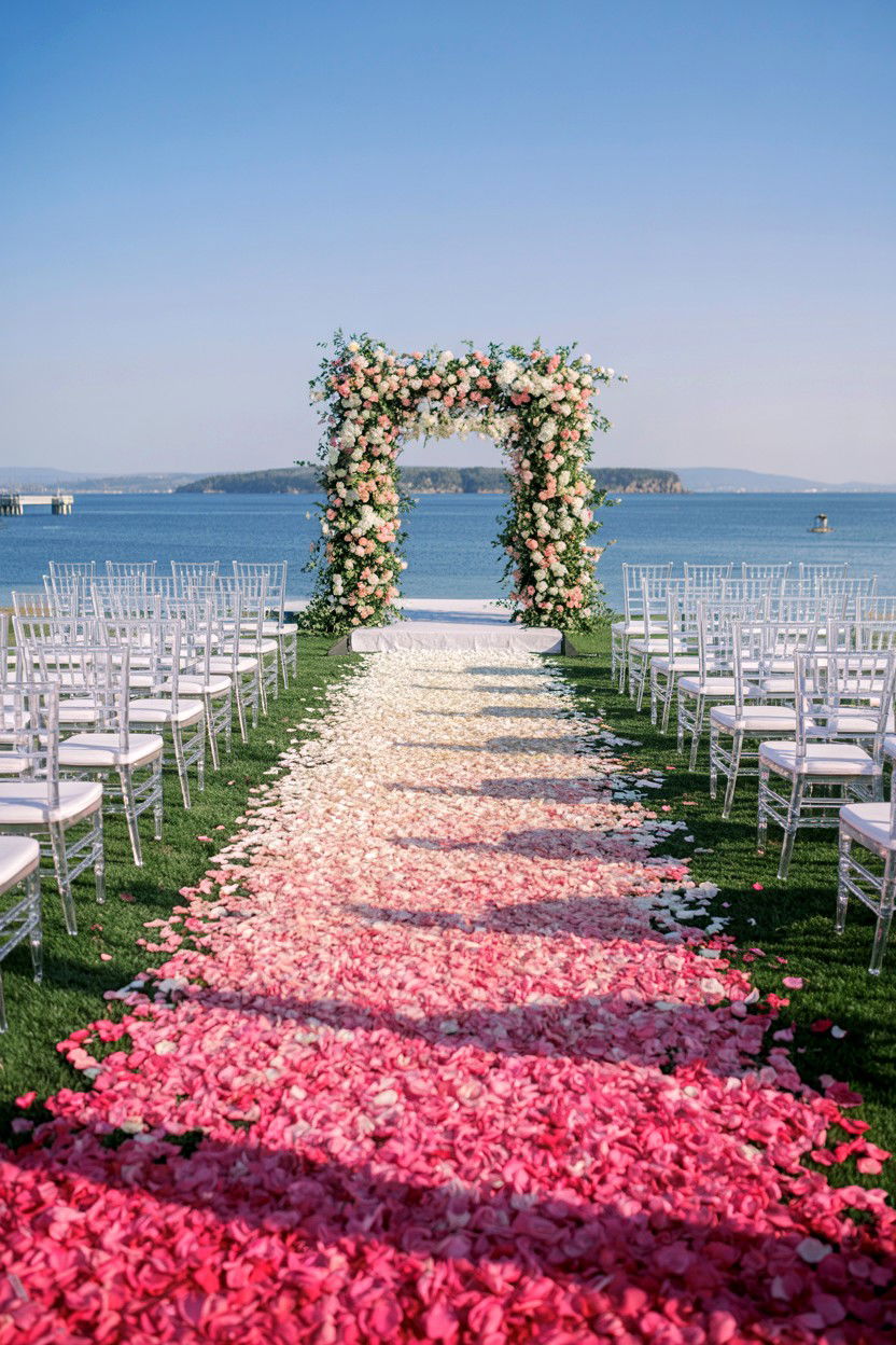 Pink Ombre Floral Aisle - 25 Valentine's Day Wedding Ideas