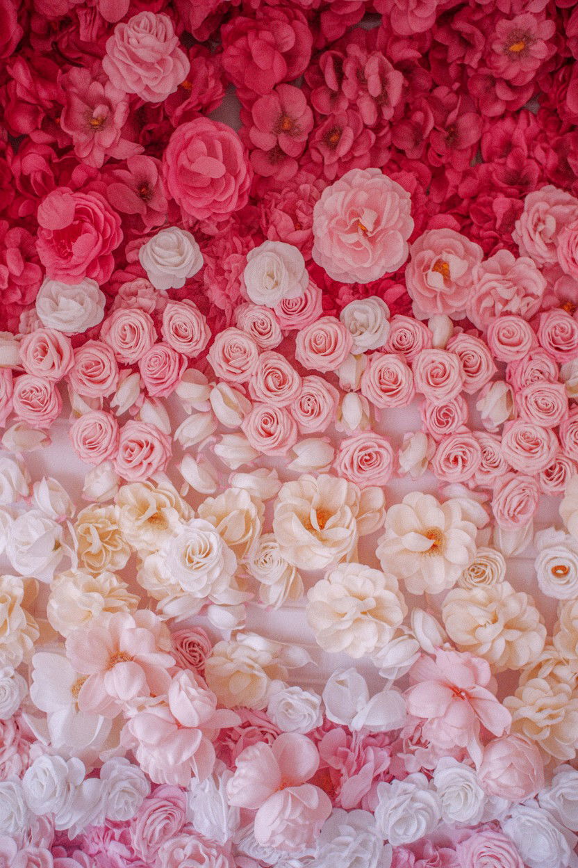 Pink Ombre Flower Wall - 25 Valentine's Day Reception Ideas