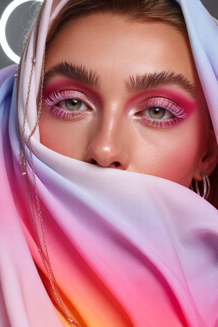 Pink Ombre Glitter Eyes - 25 Glitter Valentine's Day Makeup Looks