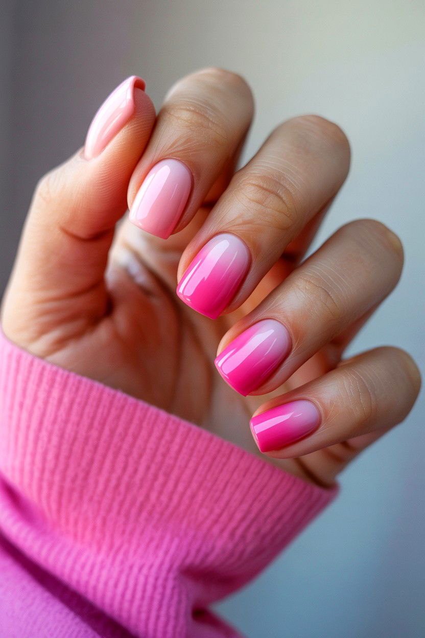 Pink Ombre Nails - 25 Ombre Valentine's Day Nail Ideas