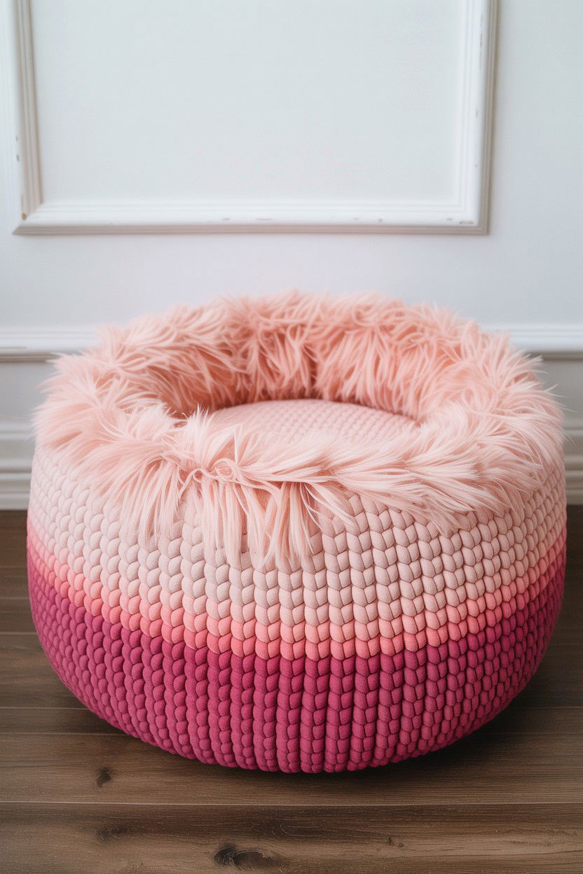 Pink Ombre Pet Bed - 25 Valentine's Day Pet Bed Ideas