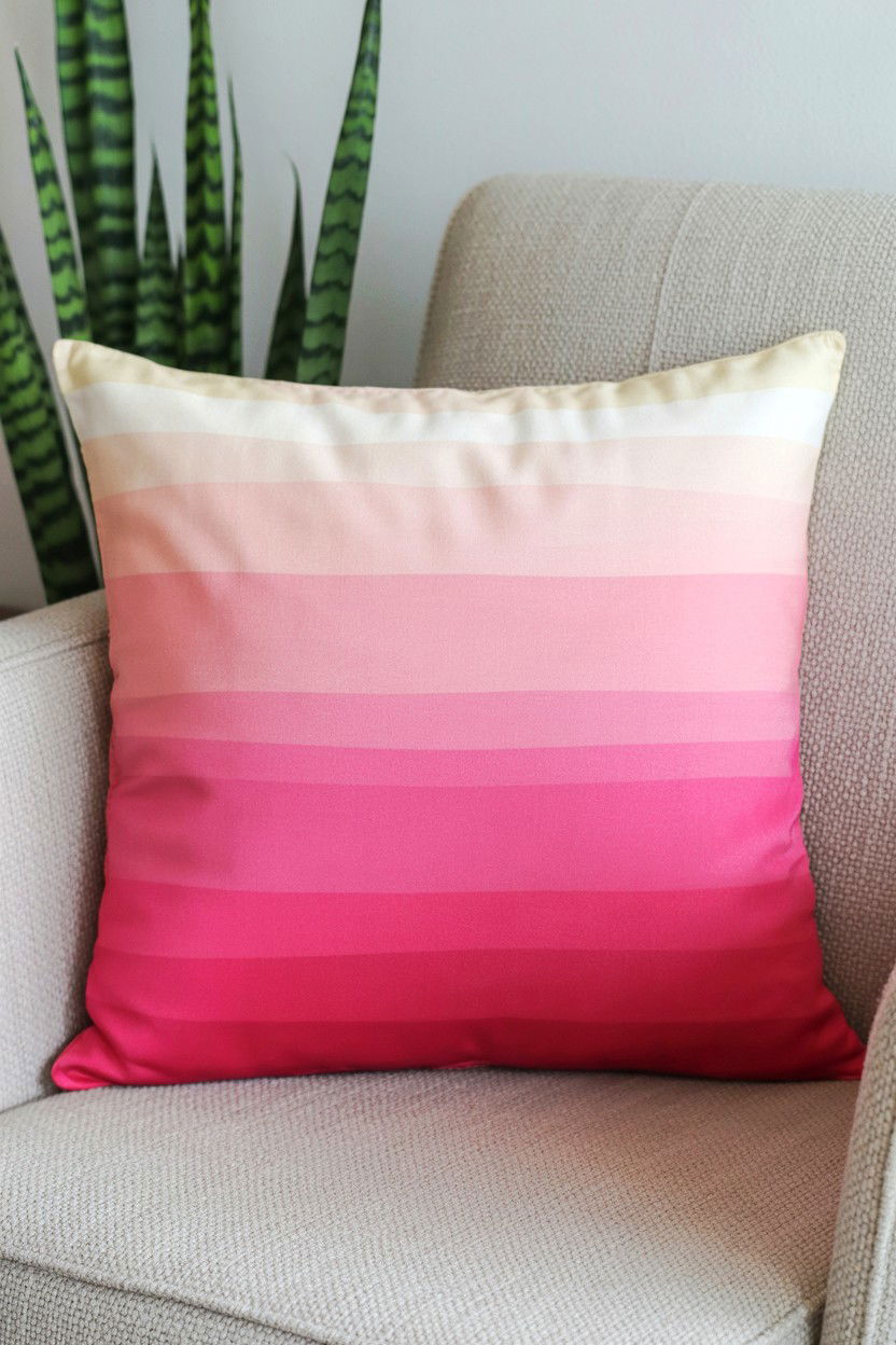 Pink Ombre Pillow - 25 Valentine's Day Pillow Ideas