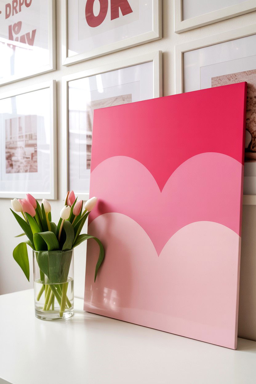 Pink Ombre Valentine Sign - 25 Valentine's Day Sign Ideas