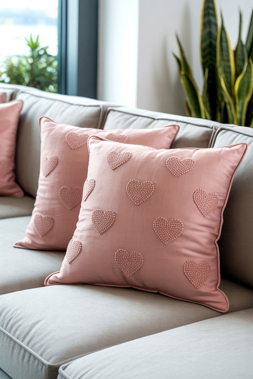 Pink Outdoor Pillows - 25 Valentine's Day Patio Decorating Ideas