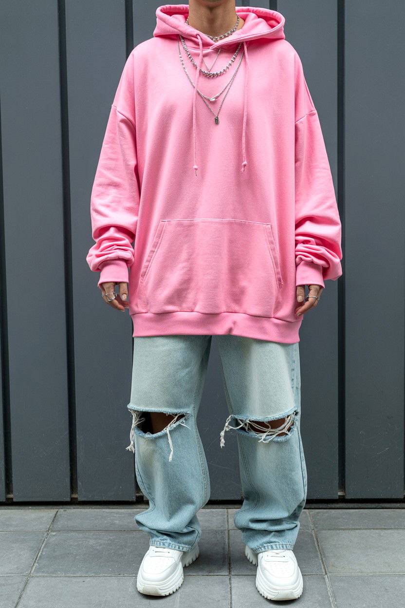 Pink Oversized Hoodie Outfit - 25 Valentine's Day Streetwear Outfits
