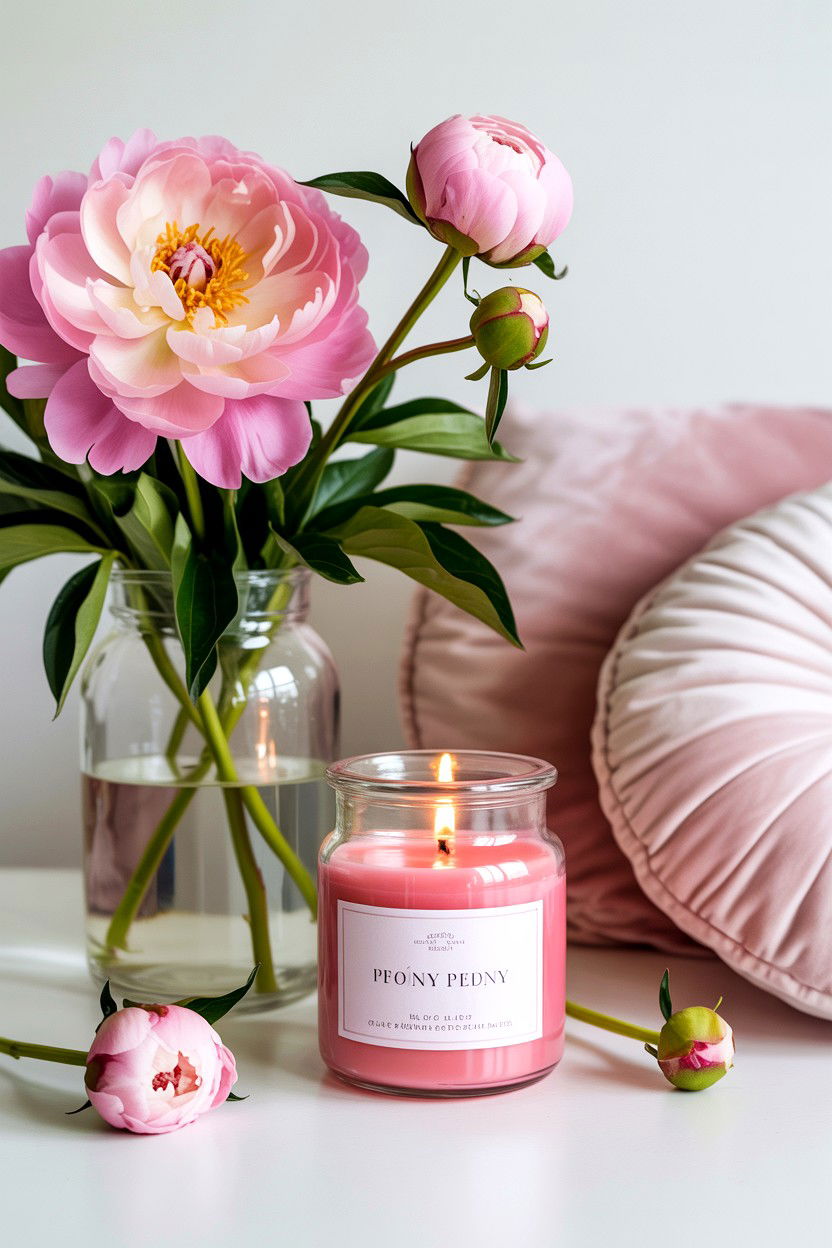 Pink Peony Jar Candle - 25 Valentine's Day Scented Candle Ideas