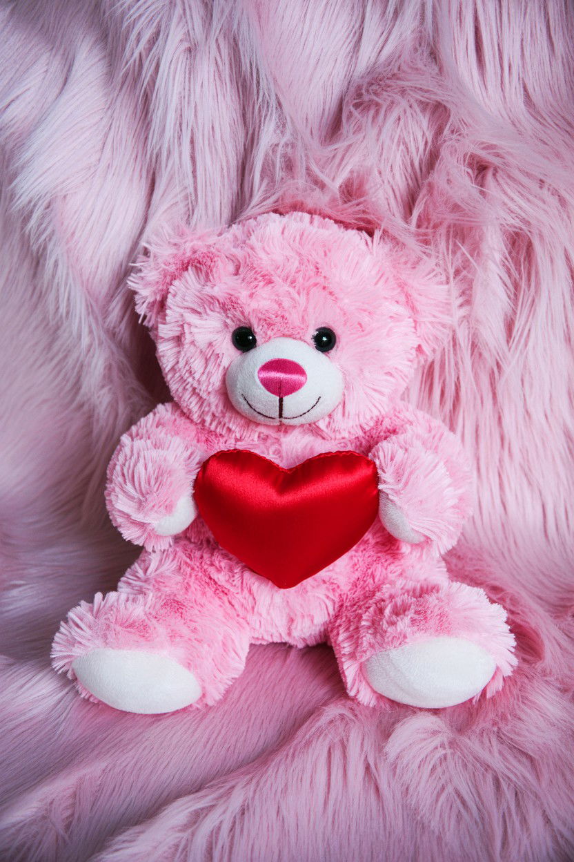 Pink Plush Teddy Bear - 25 Valentine's Day Pet Toy Ideas