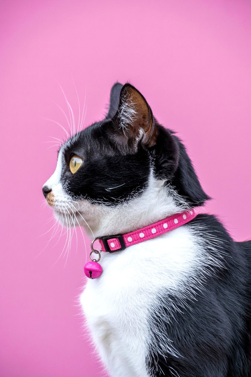 Pink Polka Dot Cat Collar - 25 Valentine's Day Cat Collar Ideas