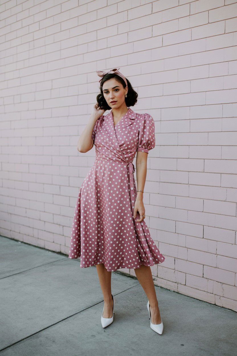 Pink Polka Dot Dress - 25 Pink Valentine's Day Outfits