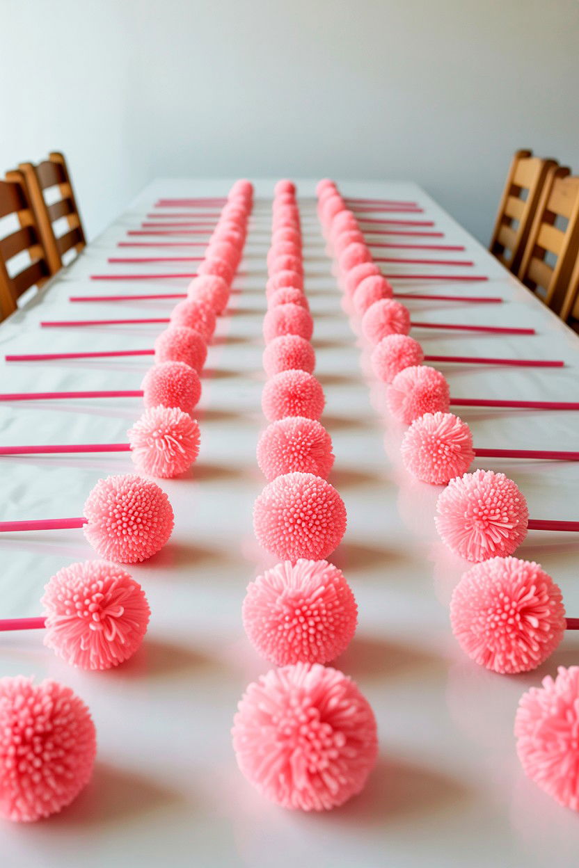 Pink Pom Pom Race - 25 Valentine's Day Minute to Win It Games